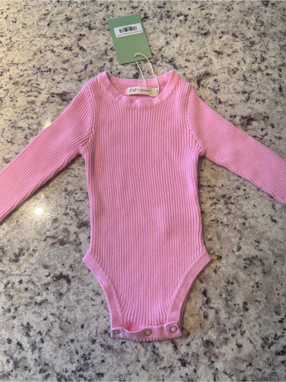 Rib-Knit Long-Sleeve Baby Onesie